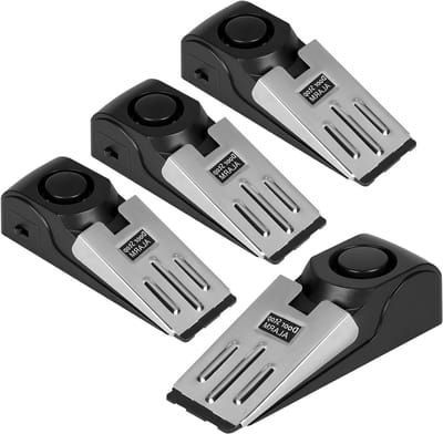 Veiligheidsdeurstopper met Alarm - 4 Stuks - 120 dB Sirene - Verstelbare Deurbeveiliging - Inbraakpreventie en Hotelbeveiliging