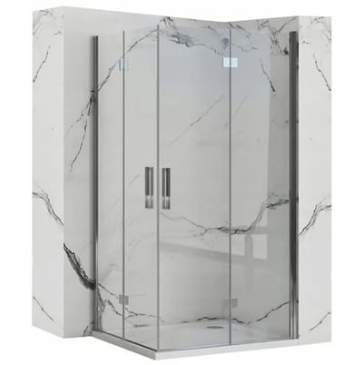 Rea Molier Double - Douchecabine - Chroom - 90X100 Rechthoek - 90X100X190Cm