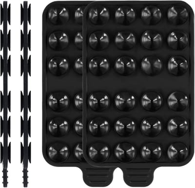 Dubbele Zijdige Telefoonhouder met Zuignap, Silicone Telefoonhouder voor iPhone en Android, Ideaal voor Auto en Thuisgebruik, Zwart