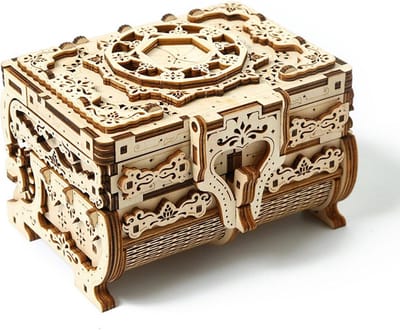 3D Houten Puzzelmodel Kits - Antieke Juwelendoos DIY Decoratie, Verjaardag en Kerstcadeaus