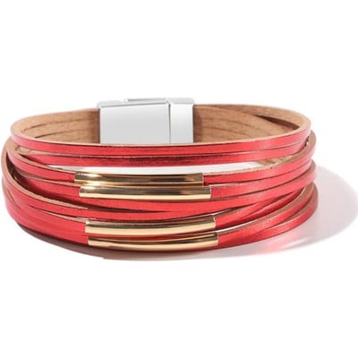 39 Stijl Handgemaakte Echt Leer Dames Armband Voor Vrouwen Bedelarmband Wikkelarmband red