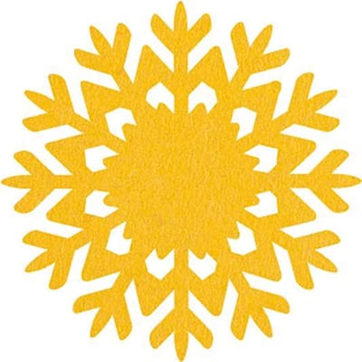 Sneeuwvlok vilt onderzetters - Geel - 6 stuks - ø 10 cm - Kerst onderzetter - Tafeldecoratie - Glas onderzetter - Cadeau - Woondecoratie - Tafelbescherming - Onderzetters voor glazen - Keukenbenodigdheden - Woonaccessoires - Tafelaccessoires