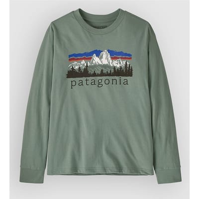 Patagonia Graphic Kids Longsleeve T-Shirt groen