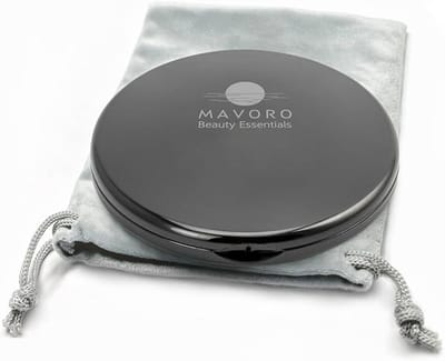 Compacte Vergrotende Spiegel voor Portemonnees 1x/10x Vergroting - Draagbare Zwarte Dubbelzijdige Reisopmaak Spiegel - 10 cm Kleine Zakspiegel-Tassenspiegel met Vervormingsvrije Eigenschappen - Vouwbare Compacte Spiegels