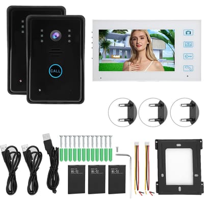 Moniteur TFT 7 pouces 2V1 2.4G Sans Fil Vidéo Téléphone de Porte Vision Nocturne Infrarouge Interphone Caméra Étanche Sonnette