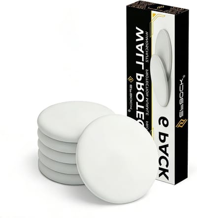 Witte siliconen deurstopper met geluidsreductie, zelfklevende wandstopper, 8 cm, boorvrije montage, verpakking van 6 stuks, ideaal voor bescherming en gemak