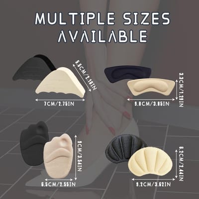 Dailygoods- Hielkussentjes 16 Paar - Verstelbare Schoenvuller - Antiblister Schoenvoeringen - Hielbeschermers - Hielinzetstukken - Zachte Spons, Polyester - Schoeninlegzolen