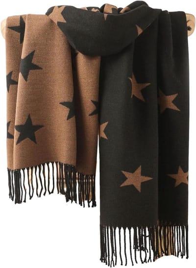 Dames Sjaal - Donsveren Bijen - Herfst Winter - Superzacht Kasjmierlook - 180 x 70 cm - Zwart Bruin