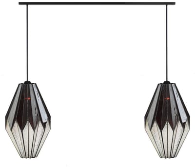 2 x Tiffany Origami met Pendant lampen aan plafondbalk - Art Deco Trade