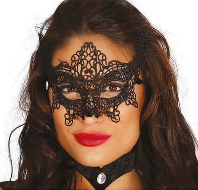 Fiestas Guirca - Masker Kroon Embroidered - zwart
