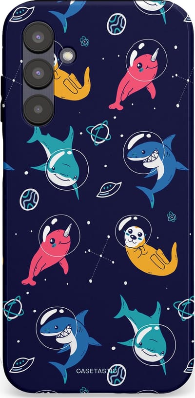 Casetastic Hoesje Geschikt voor Samsung A25 - Stijlvolle Beschermende Duo-layer Case - Ruimte Oceaan Blauw