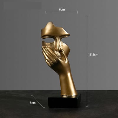 ERMAKOVA Hars Abstracte Masker Beelden Europese Miniatuurbeeldjes voor Interieur Thuis Kantoor Bureau Figuur Ornament Decor brown