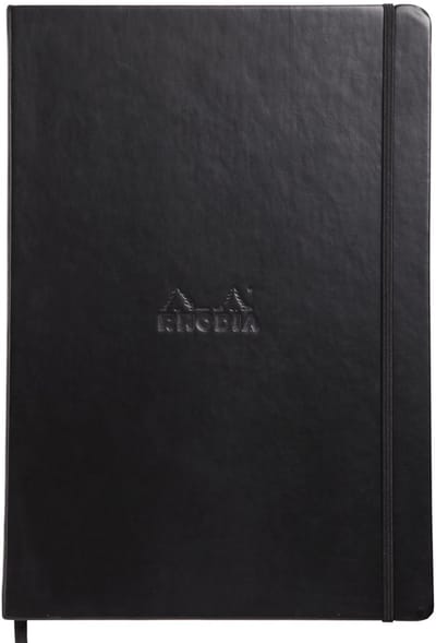 Rhodia Notitieboek - Hardcover - A4 - Gelineerd - Ivoorkleurig papier - 90g - Zwart - 192 Bladzijden