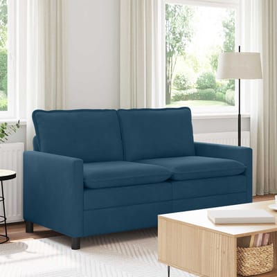 vidaXL - Bank - Blauw - 156 - x - 81 - x - 87,5 - cm - Fluweel