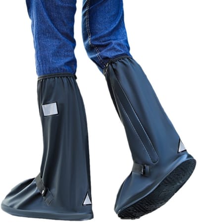 regenhoes schoenen-Overschoenen Waterdicht-Antislip - Geschikt voor regen, sneeuw en modder - Geschikt voor mannen en vrouwen - Afneembare bandjes -Reflecterend design - Gemakkelijk aan en uit te trekken (Zwart -L- Past op schoenmaat 40-42)