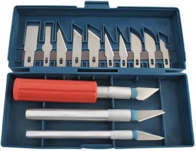 Scalpel Mes Set - Scalpelmes Hobbymes - Precisie Scalpelmesjes - Scalpelhouder Met Reserve Messen