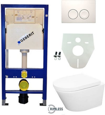Geberit UP 100 Vesta Rimless wc+zitt.+ Delta 21 wit