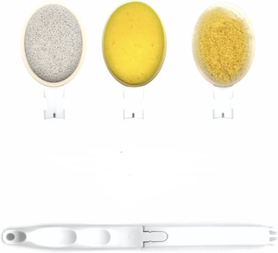 Somstyle 3-in-1 Lotion Insmeerhulp Set - Badborstel - Rug Applicator - Aanbrenghulp - Badkamer Hulpmiddel - Wit