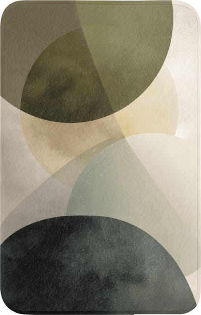 WC mat 50x80 cm - Antislip - Vlakken - Abstract - Beige - Cirkels - Toiletmat - Vloermat - Douchemat - Toilet tapijt - Toiletmatten