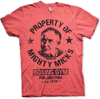 Rocky Heren Tshirt -S- Mighty Mick's Gym Rood