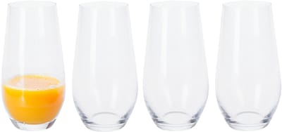 Excellent Houseware Tumbler waterglazen - 4x stuks - 580 ml - grote drinkglazen - Kristal glas - Glazen voor frisdrank/water