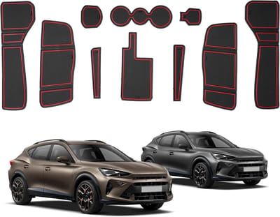 Non-slip rubberen matten voor Cupra Formentor 2021-2024, geschikt voor console, opbergcompartiment en deur, schokabsorptie en bescherming