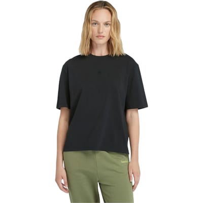 Timberland Dames/Dames Crew Hals Relaxed Fit Crop T-shirt (Zwart)