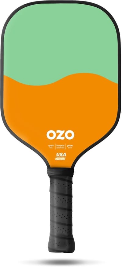 Pickleball Paddle - Beginner Racket - Precisie Slagen - Glasvezel Oppervlak - 4 3/8 Inch Grip - Groen Oranje