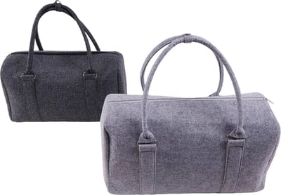 reistas - tas - tas met rits - handvaten - vilt - antraciet - shopper