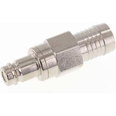 Vernikkeld Messing DN 10 Luchtkoppeling Insteeknippel 19 mm Slangpilaar Double Shut-Off