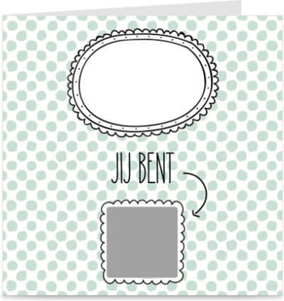 Kraskaart | JIJ BENT | kaart met krassticker | voor liefste mama / beste papa / leukste juf / meester / opa / oma | stippen