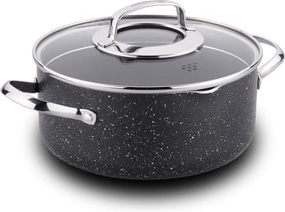 Korkmaz Galaksi Tencere aluminium kookpan 20 cm 3L met non-stick coating - Volkanit coating - Met schenkrand en afgietmechanisme in deksel - Kookpot