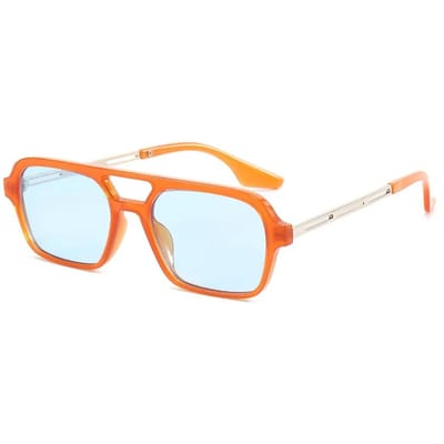 Double Bridges Lunettes de Soleil Femme Mode Rose Dégradé Lunetterie Vintage Creux Léopard Bleu Lunettes de Soleil Homme Lunettes Solaires UV400 1PC