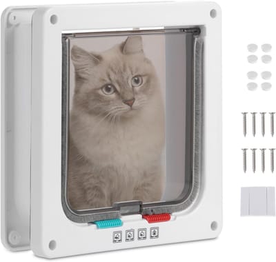 Aurixi® Kattenluik met Tunnel - Kattenluik - Kattenluik met Tunnel Petsafe - Wit - ‎6cm x 20cm x 19cm