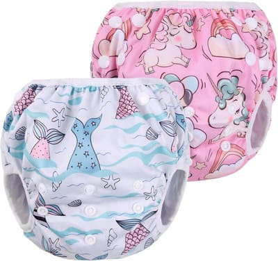 Zwemluier voor Baby's 2 stuks UV-bescherming Wasbaar en Verstelbaar, Zwemlessen Vakantie Strandplezier
