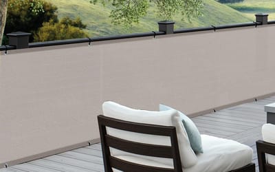 Balkon-privacyscherm, HDPE UV-bescherming, licht transparant, balkonbekleding met kabelbinders, 80 x 500 cm, taupe