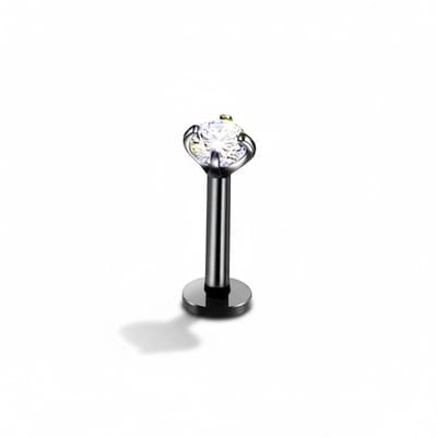 Aramat Jewels | Piercings | Tragus Piercing Zwart AB Zirkonia 6mm 1.2mm | | | |2mm | Staal | Volwassenen | Verkleurd niet