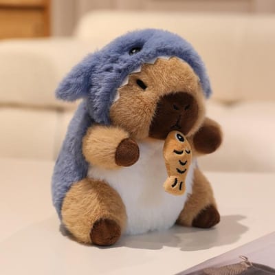 20cm Capybara Pluche Speelgoed Neus Trekkoord Pop Schattige Capibara Cosplay Beedinosauruspigrabbitsharkcockroach Pop Verjaardagscadeau 20cm gray