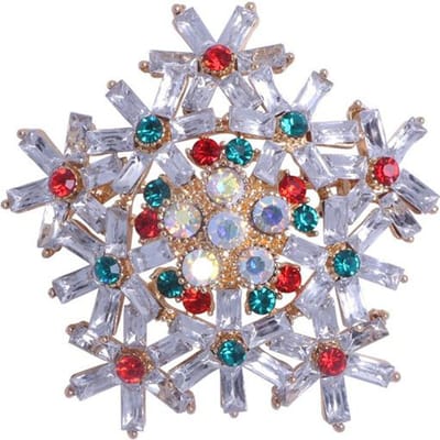 Mode Sneeuwvlok Strass Corsage Edelsteen Broche Creatieve Eenvoudige En Veelzijdige Broche gray