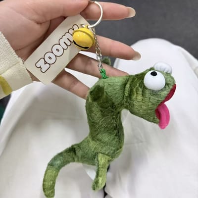 Nieuw Grappig Mintgroen Hagedis Pluche Speelgoed Schattig Poppetje Sleutelhanger Anime Hangend Ornament Hanger Accessoire Cadeau gray
