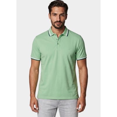 Bos Bright Blue Scotland blue polo heren brick polo plain contrast col spe25108br06sb/314 meadow green