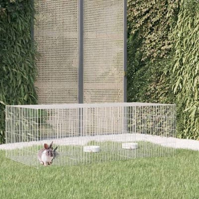 Maison Exclusive - Cage à lapin 3 panneaux 163x79x54 cm Fer galvanisé