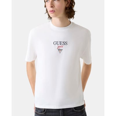 Guess Jeans Baker Logo T-shirt Met Korte Mouwen Wit S Man