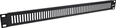 19 inch ventilatiepaneel | verticale sleuven | 1U | zwart