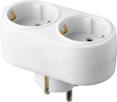Orno Doorvoerstekker - 2 stopcontacten - Splitter met max 3680 Watt - Wit