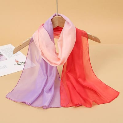 45*145cm Kleurverloop Chiffon Zachte Dames Sjaal Sjaal Decoreren Sjaals Ademend Zonbescherming Elegante Dame Veelzijdige Bandana 45x145cm white