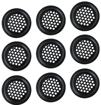 8-Delige Set Ronde RVS Ventilatieroosters voor Kast en Meubel