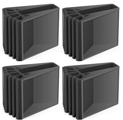 Rubberen Ladder Voetjes - Antislip Voetstukken - Ladder Stabiliteit - Universele Pasvorm - 9.2 x 6.8 x 5 cm - Zwart