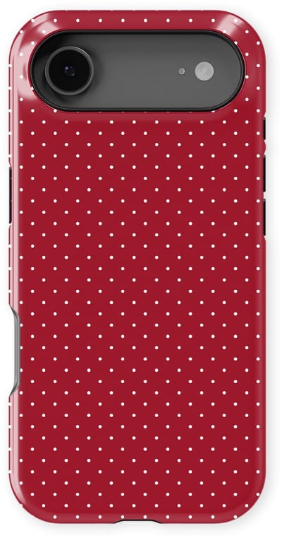 Micro Dots Tough Hoesje geschikt voor iPhone 17 Air | Geschikt Voor Mag | Stippen Motief Backcover geschikt voor iPhone 17 Air Red Velvet