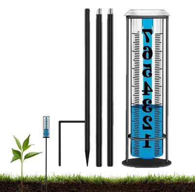 Regenmeter Buiten - Meetgereedschap Regen - Tuin Natuurlijk - Verstelbare Hoogte - 27 cm Hoog - Transparant